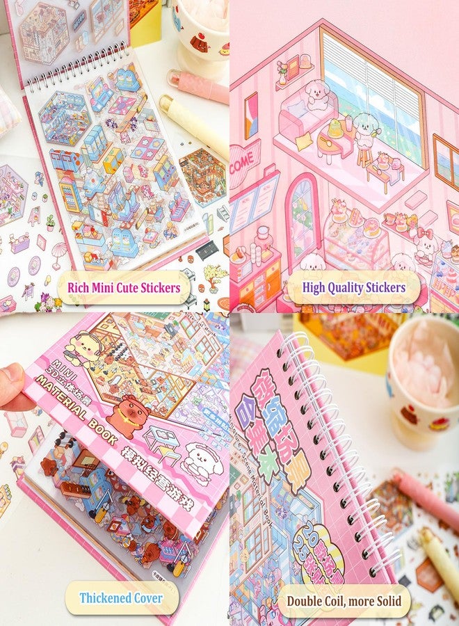 Xuoent Scene Sticker Book for Kids, 20 Sets of 3D Sticker Scenes for Adults Fun Mini Cute Kawaii Stickers Therapy 3D Scenes Stickers Set Relief Stress Pass The Time, Holiday & Christmas Fun - Image 4